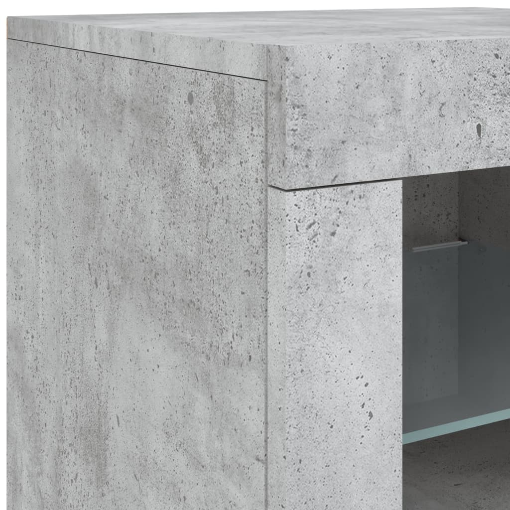 vidaXL Side Cabinets with LED Lights 2 pcs Concrete Grey Engineered Wood