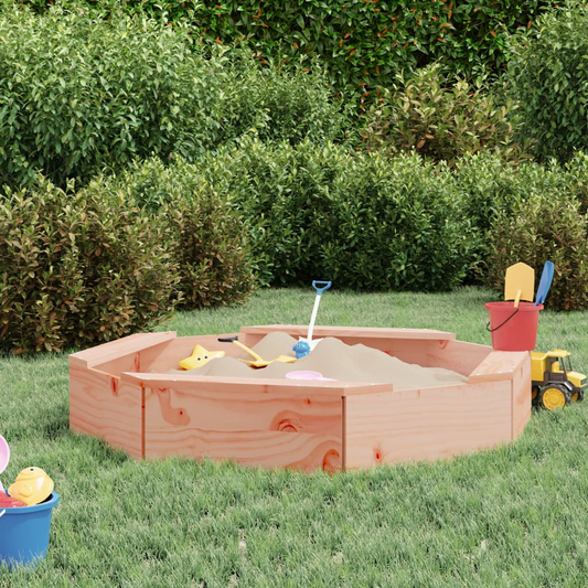 vidaXL Sandbox with Seats Octagon Solid Wood Douglas