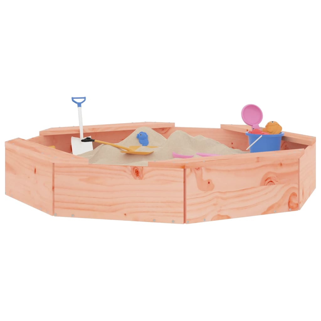 vidaXL Sandbox with Seats Octagon Solid Wood Douglas