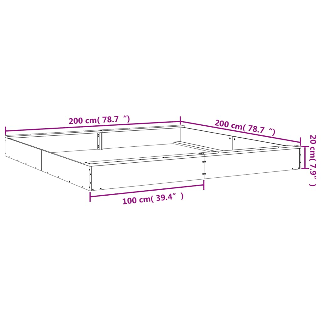 vidaXL Sandbox with Seats Square Solid Wood Douglas