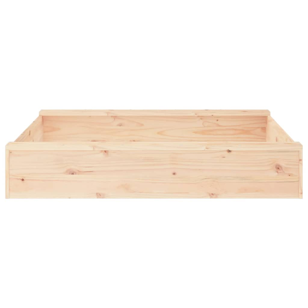 vidaXL Sandbox with Seats Square Solid Wood Pine