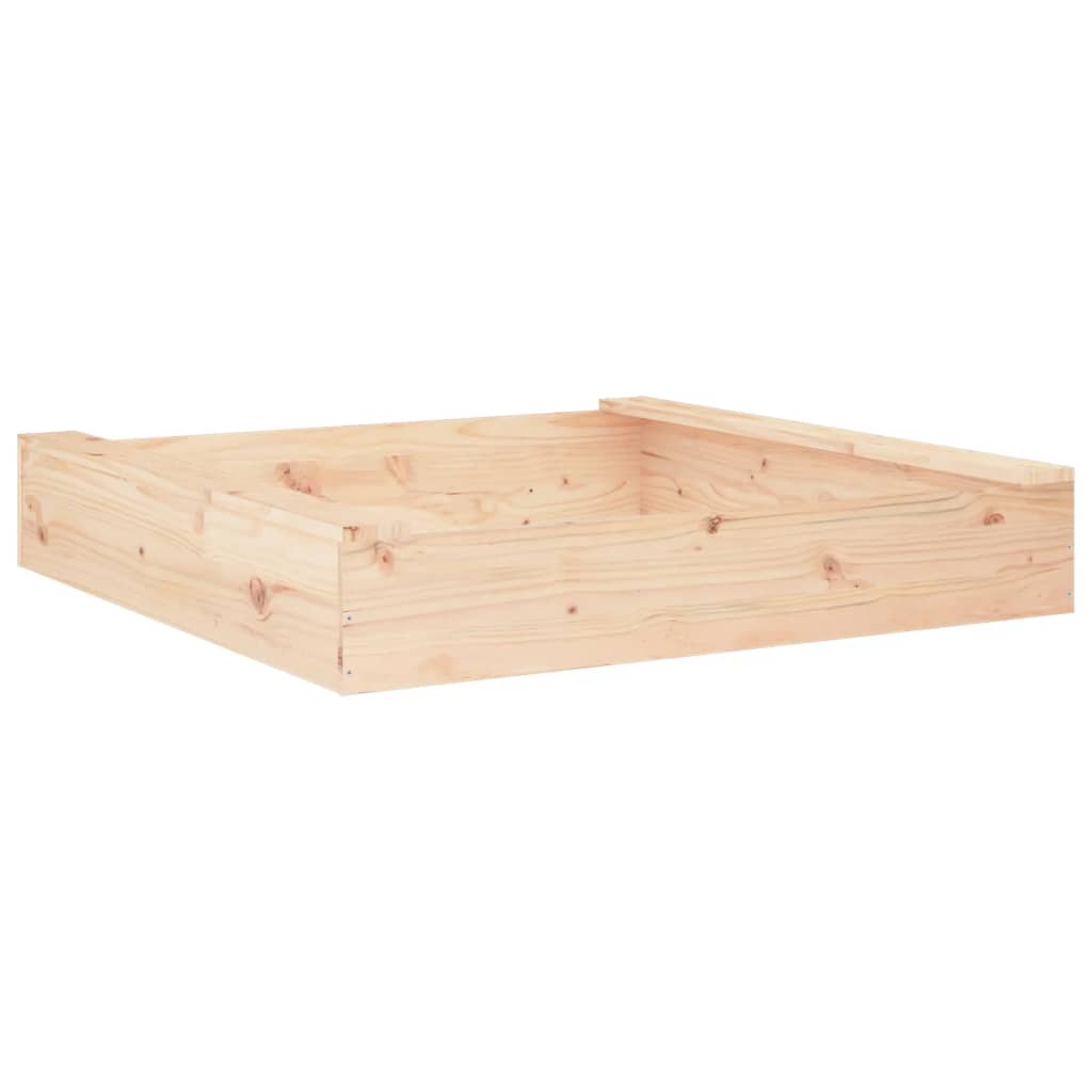 vidaXL Sandbox with Seats Square Solid Wood Pine