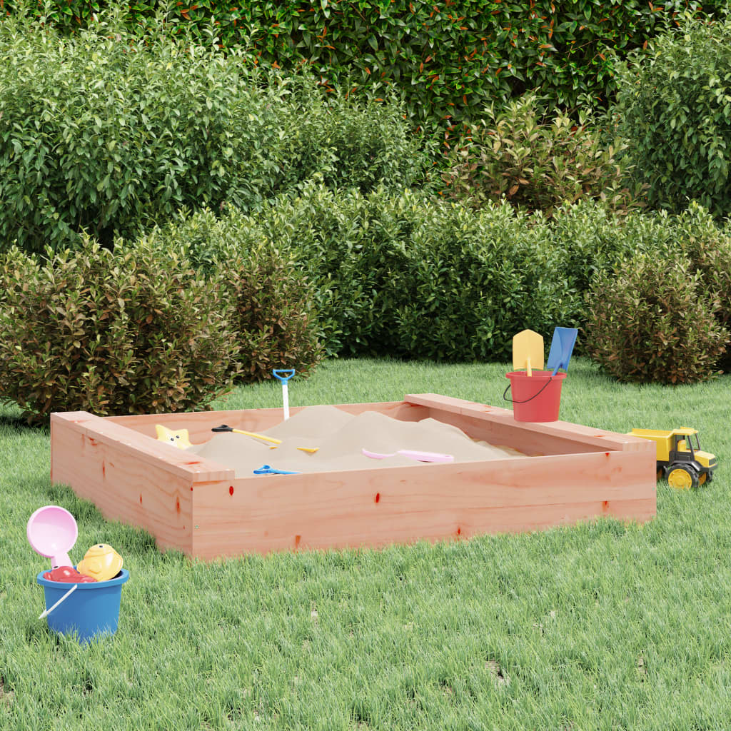 vidaXL Sandbox with Seats Square Solid Wood Douglas