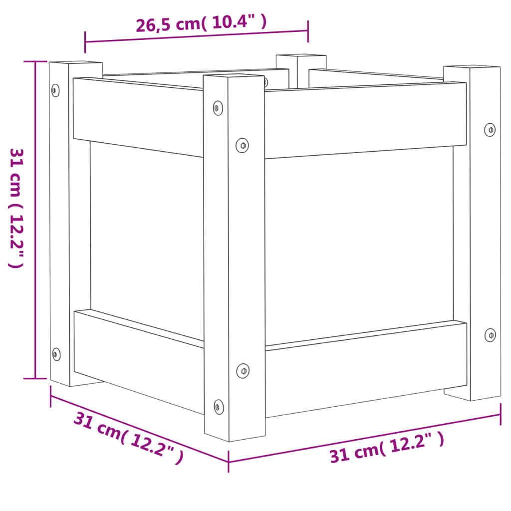 vidaXL Garden Planters 2 pcs Solid Wood Douglas