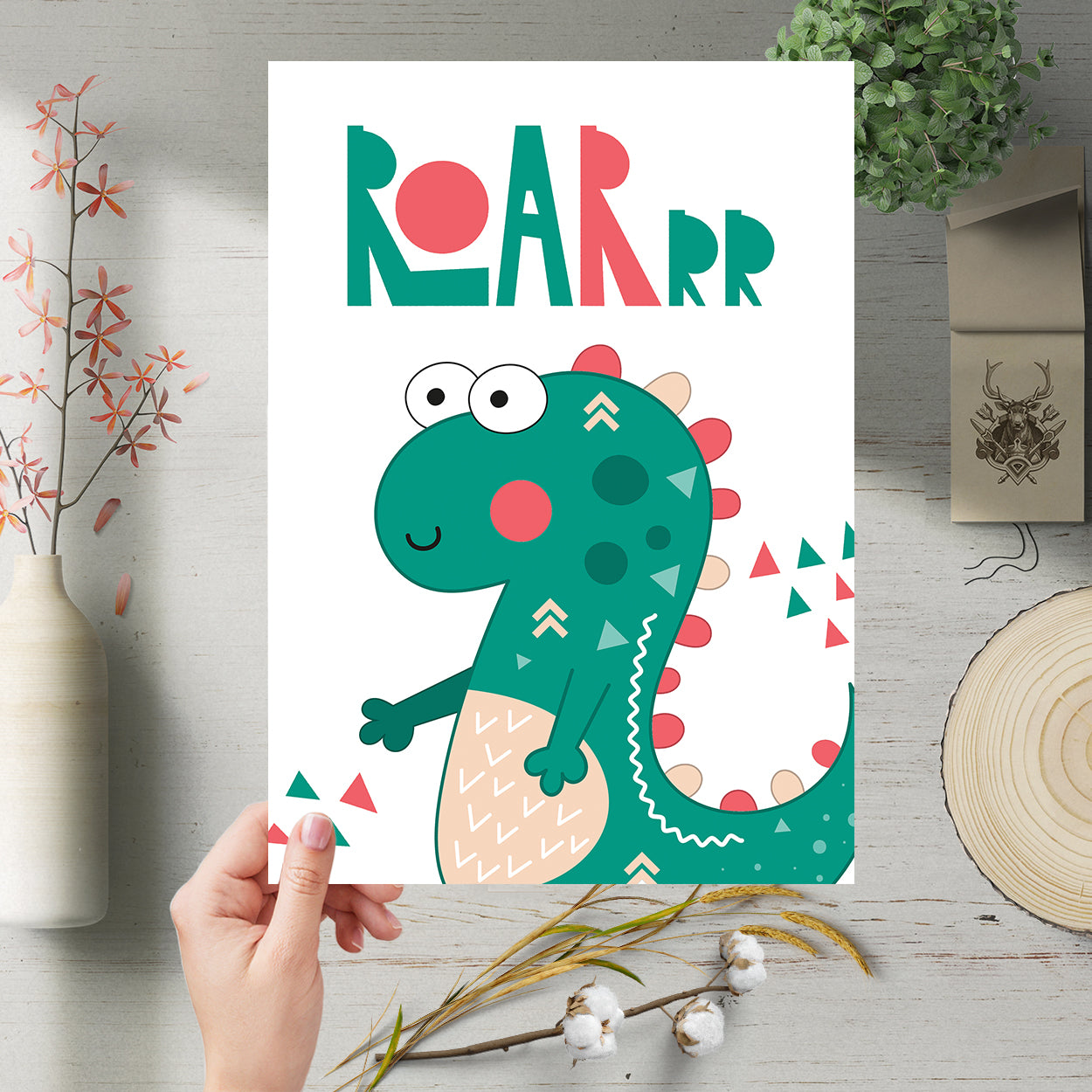 Set Of 6 Fun Little Dino Art Prints