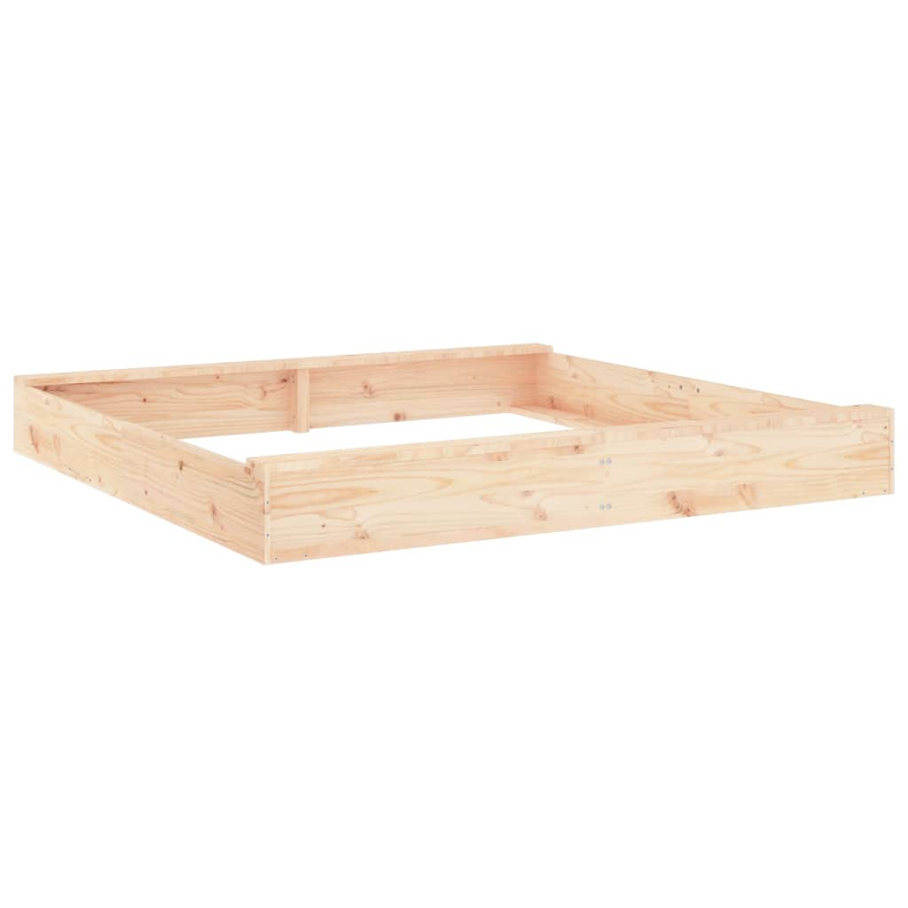 vidaXL Sandbox with Seats Square Solid Wood Pine