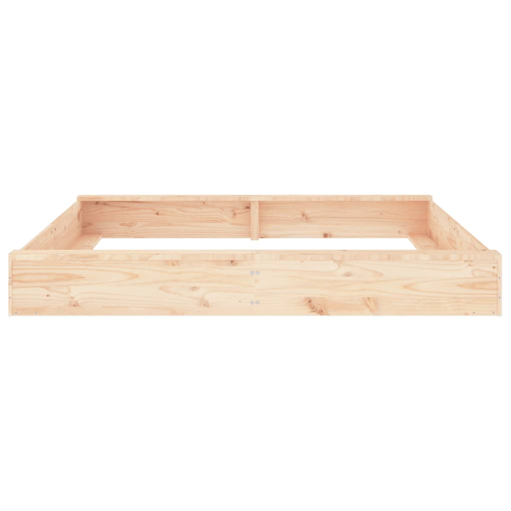 vidaXL Sandbox with Seats Square Solid Wood Pine