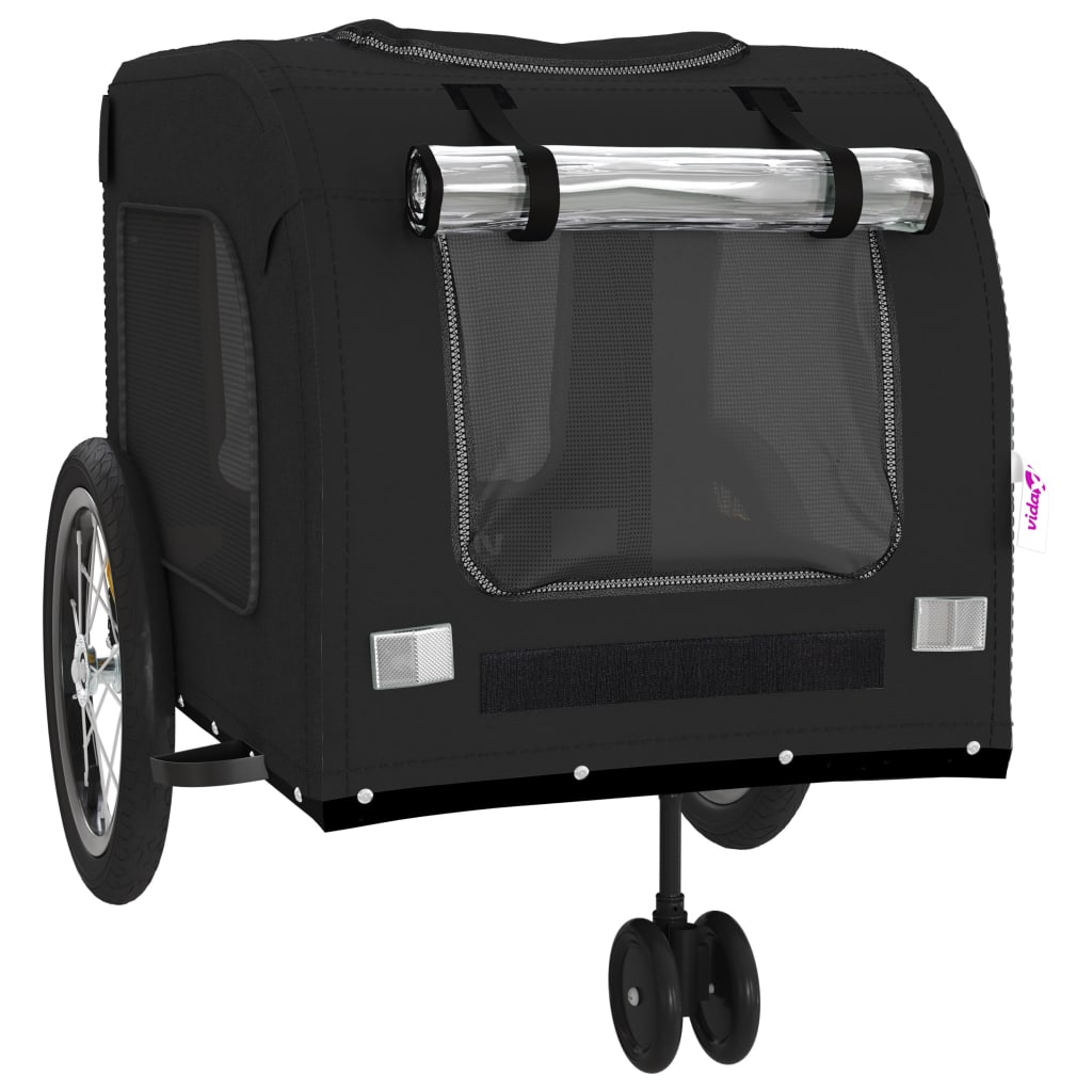 vidaXL Pet Bike Trailer Black Oxford Fabric and Iron