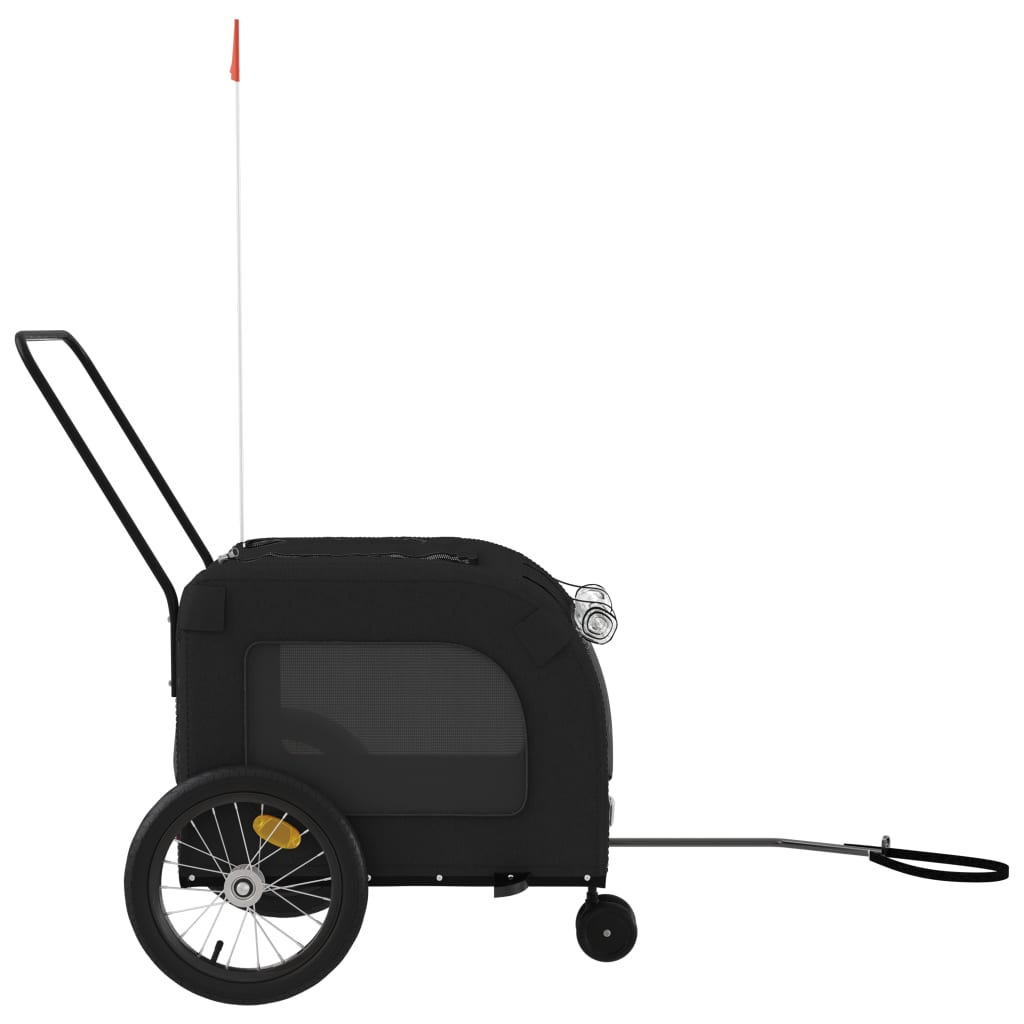 vidaXL Pet Bike Trailer Black Oxford Fabric and Iron