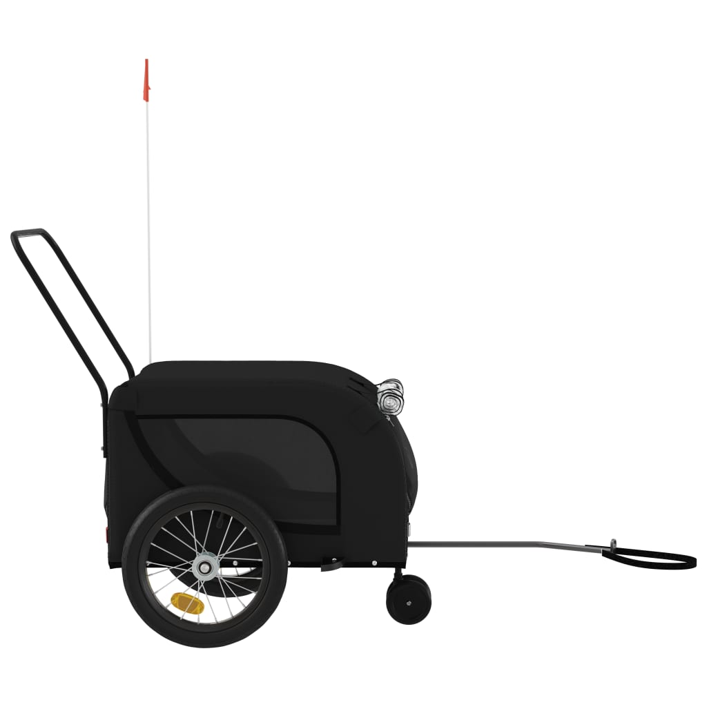 vidaXL Pet Bike Trailer Black Oxford Fabric and Iron