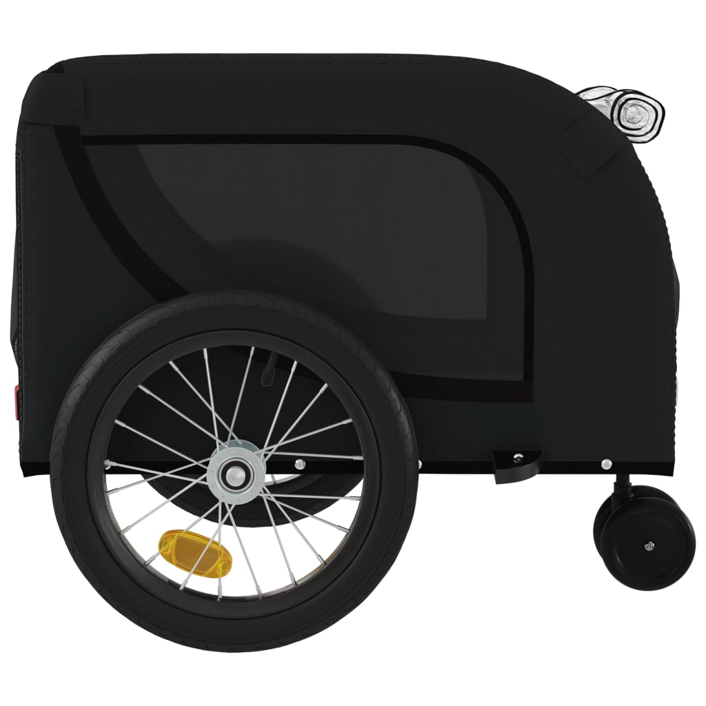 vidaXL Pet Bike Trailer Black Oxford Fabric and Iron