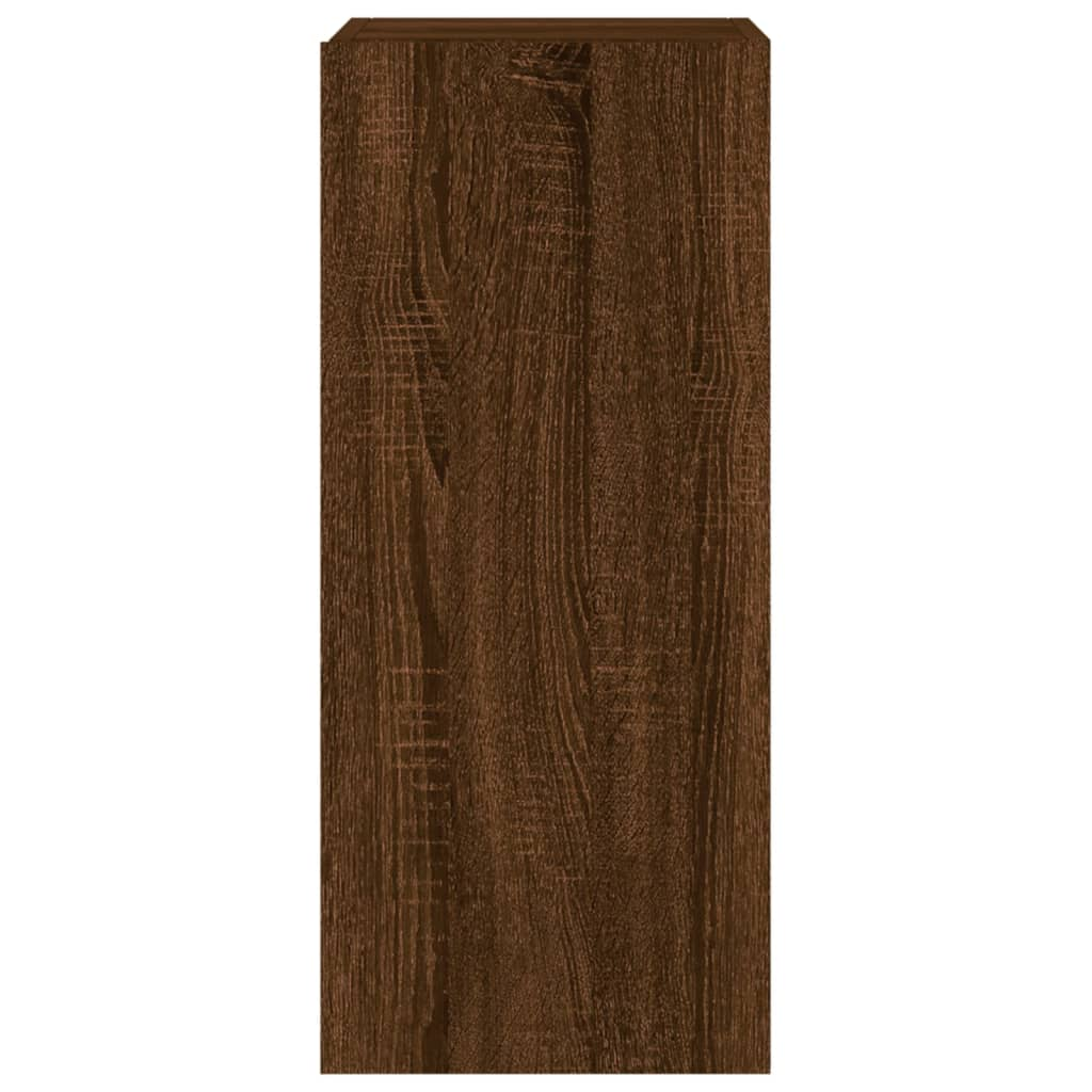 vidaXL TV Wall Cabinets with LED Lights 2 pcs Brown Oak 30.5x35x70 cm