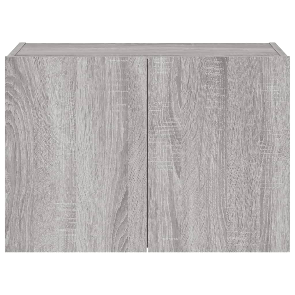 vidaXL TV Wall Cabinet with LED Lights Grey Sonoma 60x35x41 cm