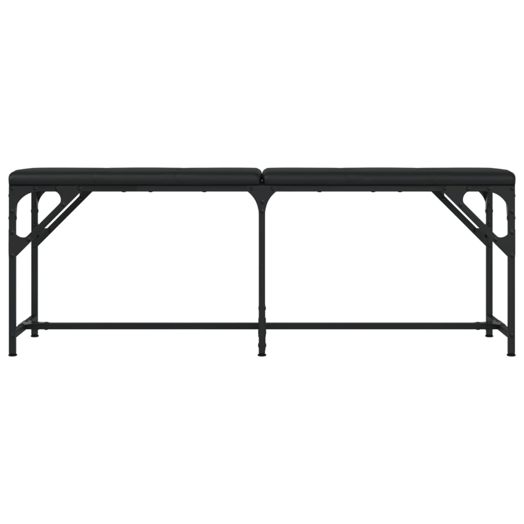 vidaXL Dining Bench Black 124x32x45 cm Steel and Faux Leather