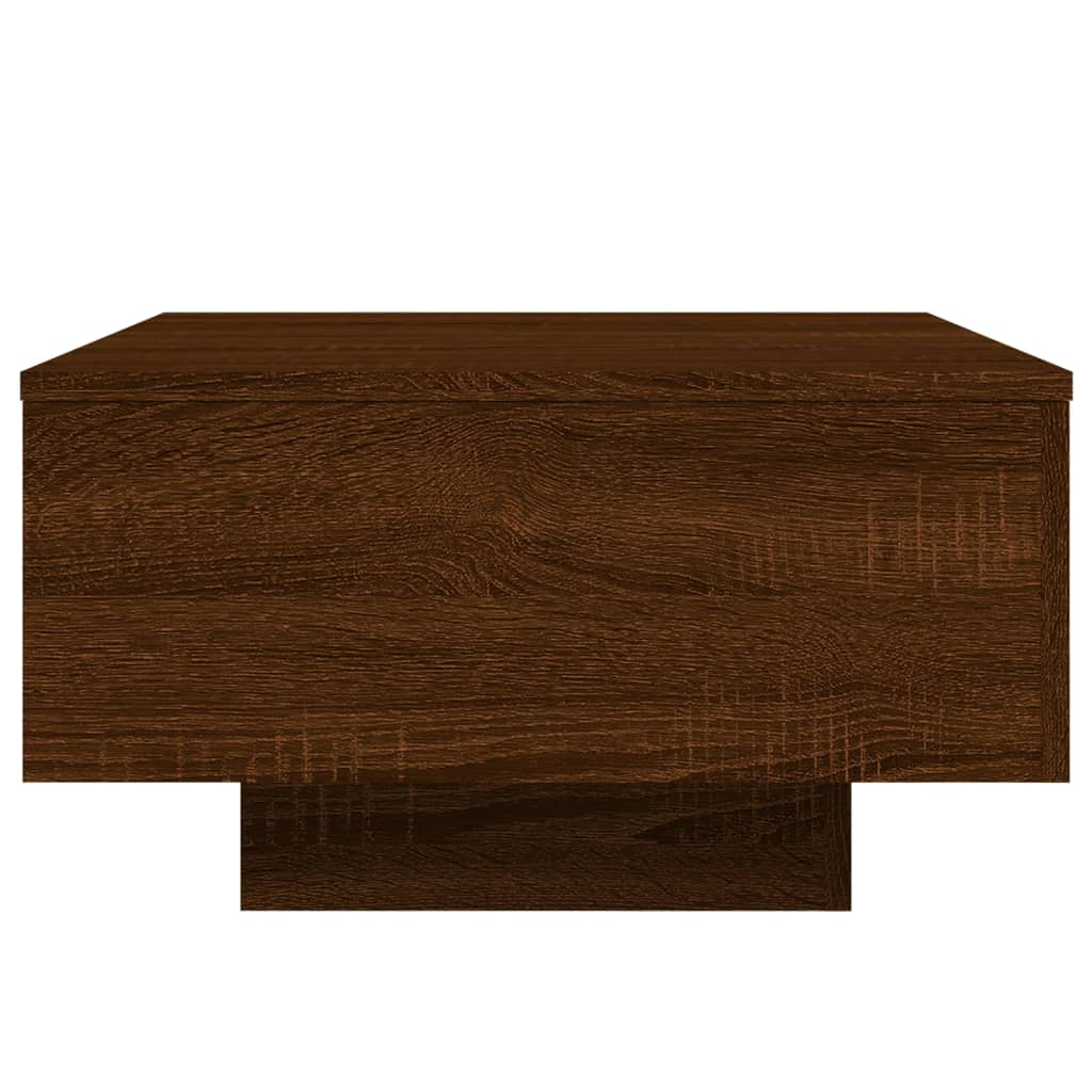 vidaXL Coffee Table with LED Lights Brown Oak 55x55x31 cm