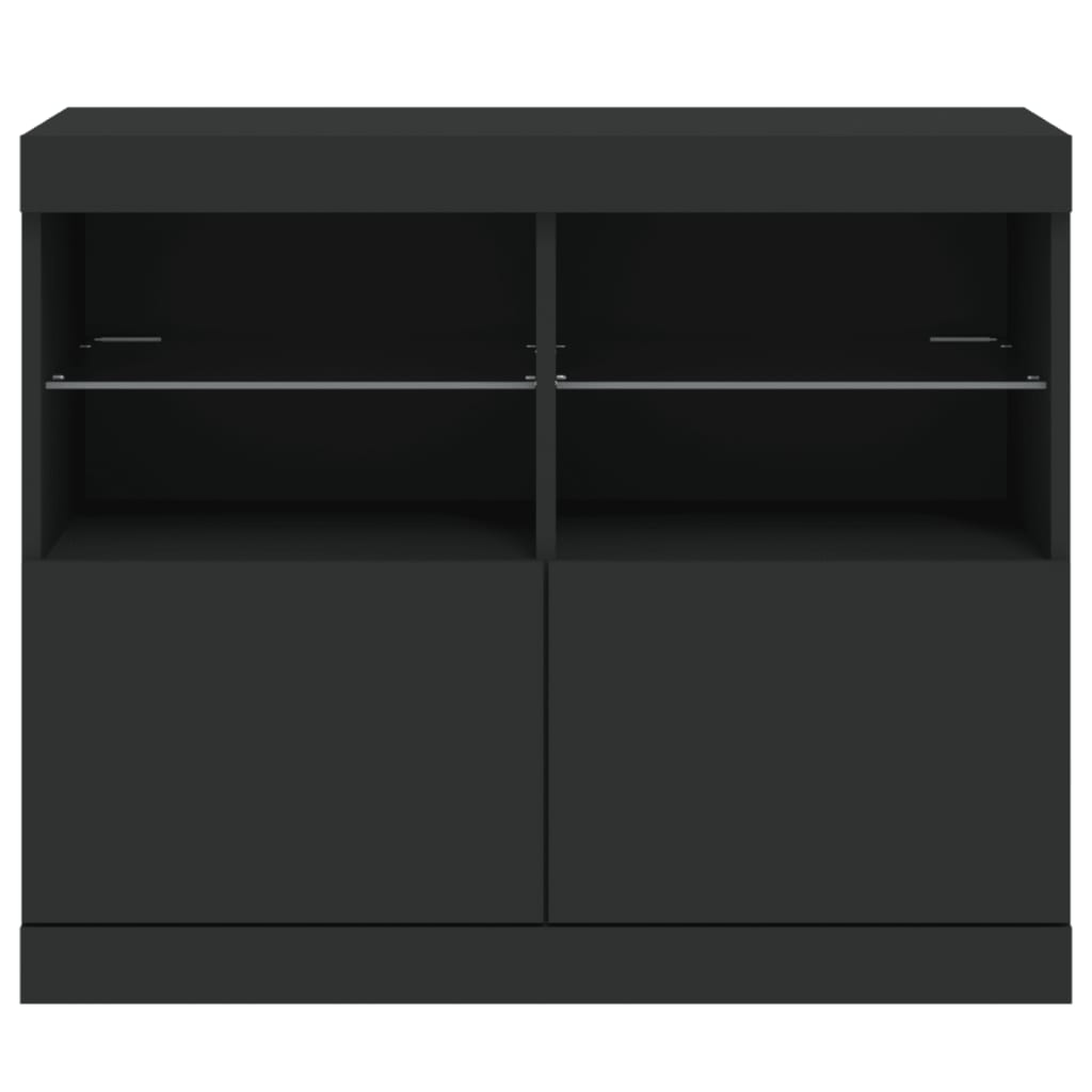 vidaXL Sideboard with LED Lights Black 81x37x67 cm