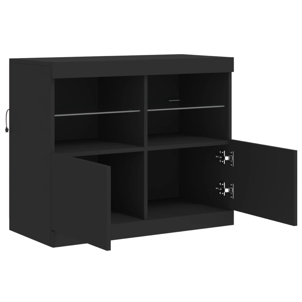 vidaXL Sideboard with LED Lights Black 81x37x67 cm