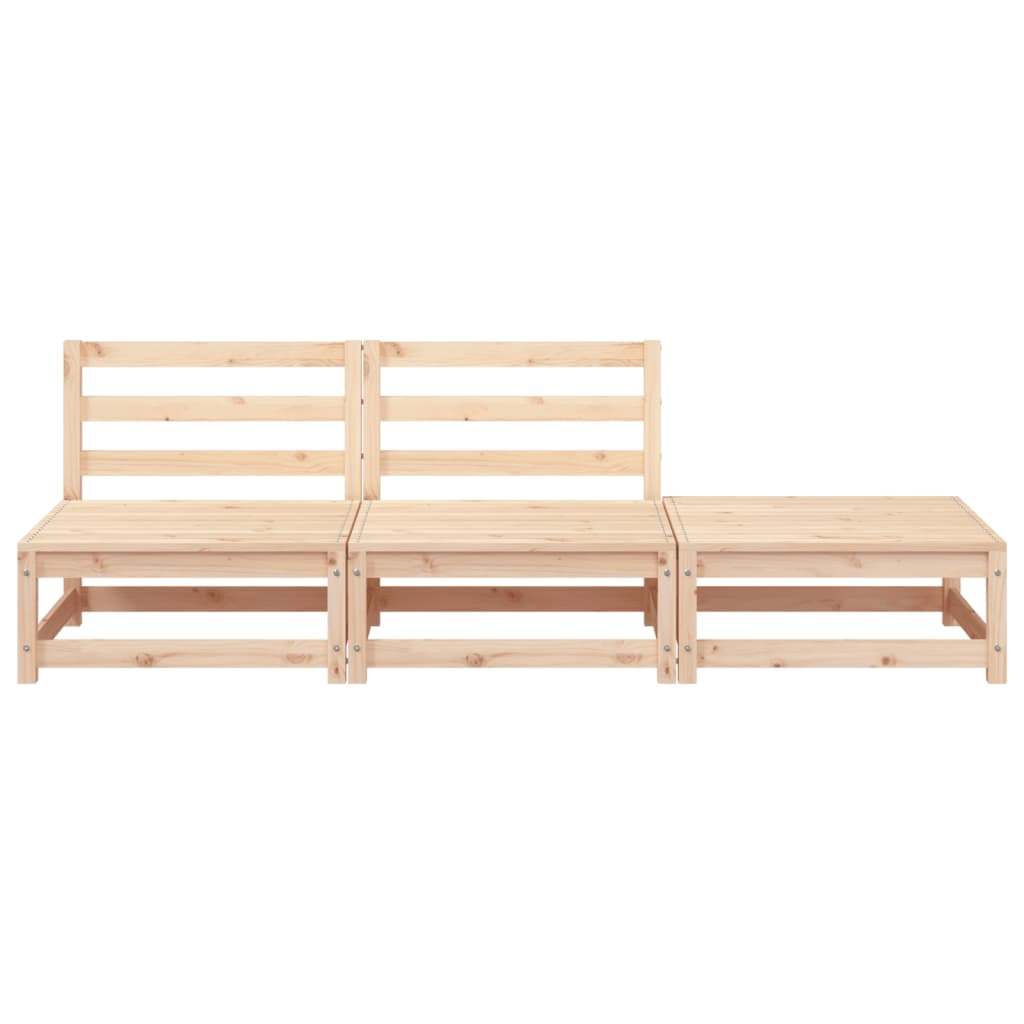 vidaXL Garden Sofa Armless with Footstool Solid Wood Pine