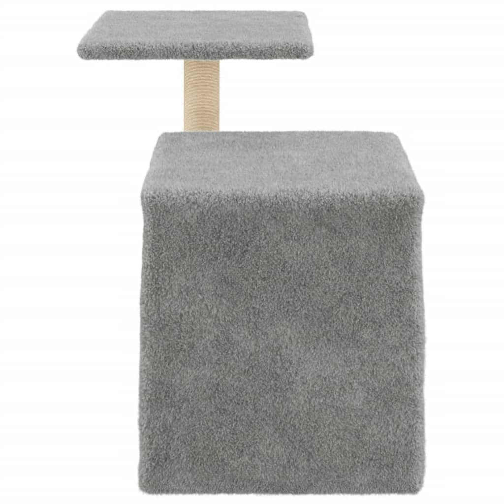 vidaXL Cat Tree with Sisal Scratching Posts Light Grey 50.5 cm