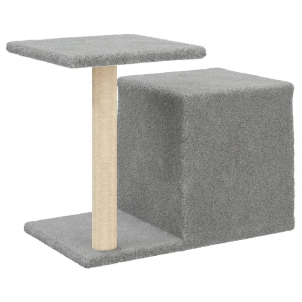 vidaXL Cat Tree with Sisal Scratching Posts Light Grey 50.5 cm