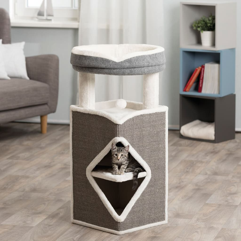 TRIXIE Cat Tower Arma Grey Blue and White