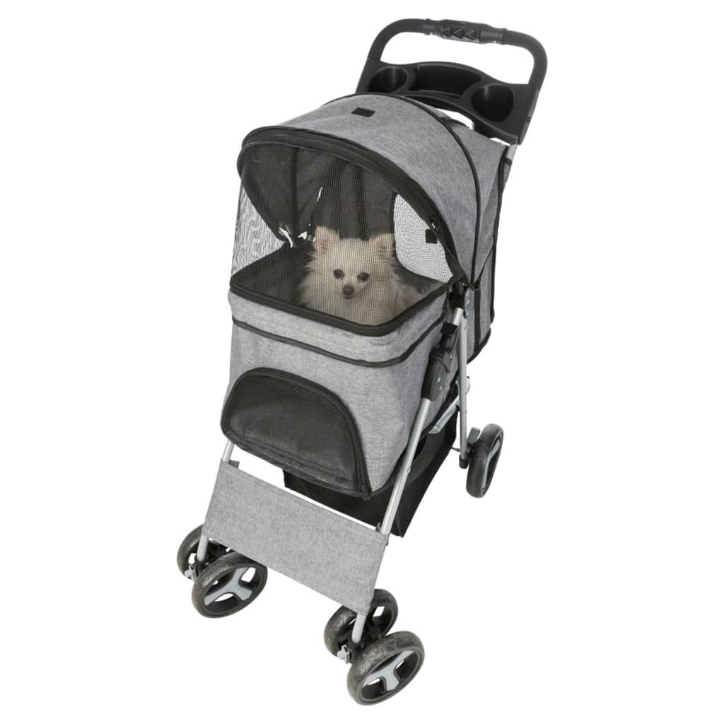 TRIXIE Folding Pet Stroller Dog and Cat Grey