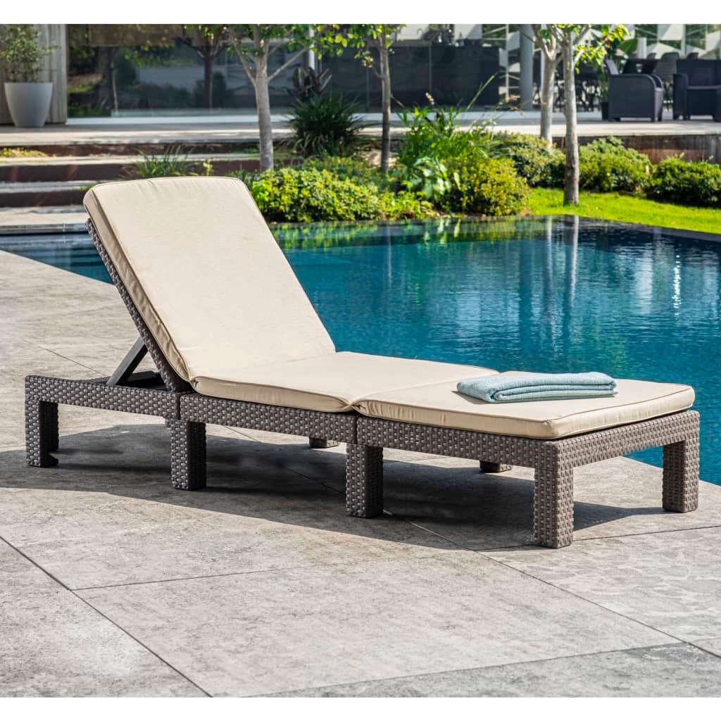 Keter Sunlounger with Cushion Daytona Cappuccino