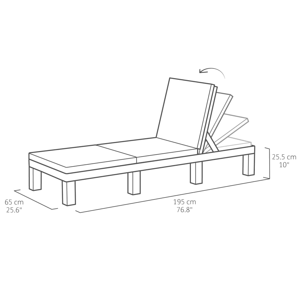 Keter Sunlounger with Cushion Daytona Cappuccino