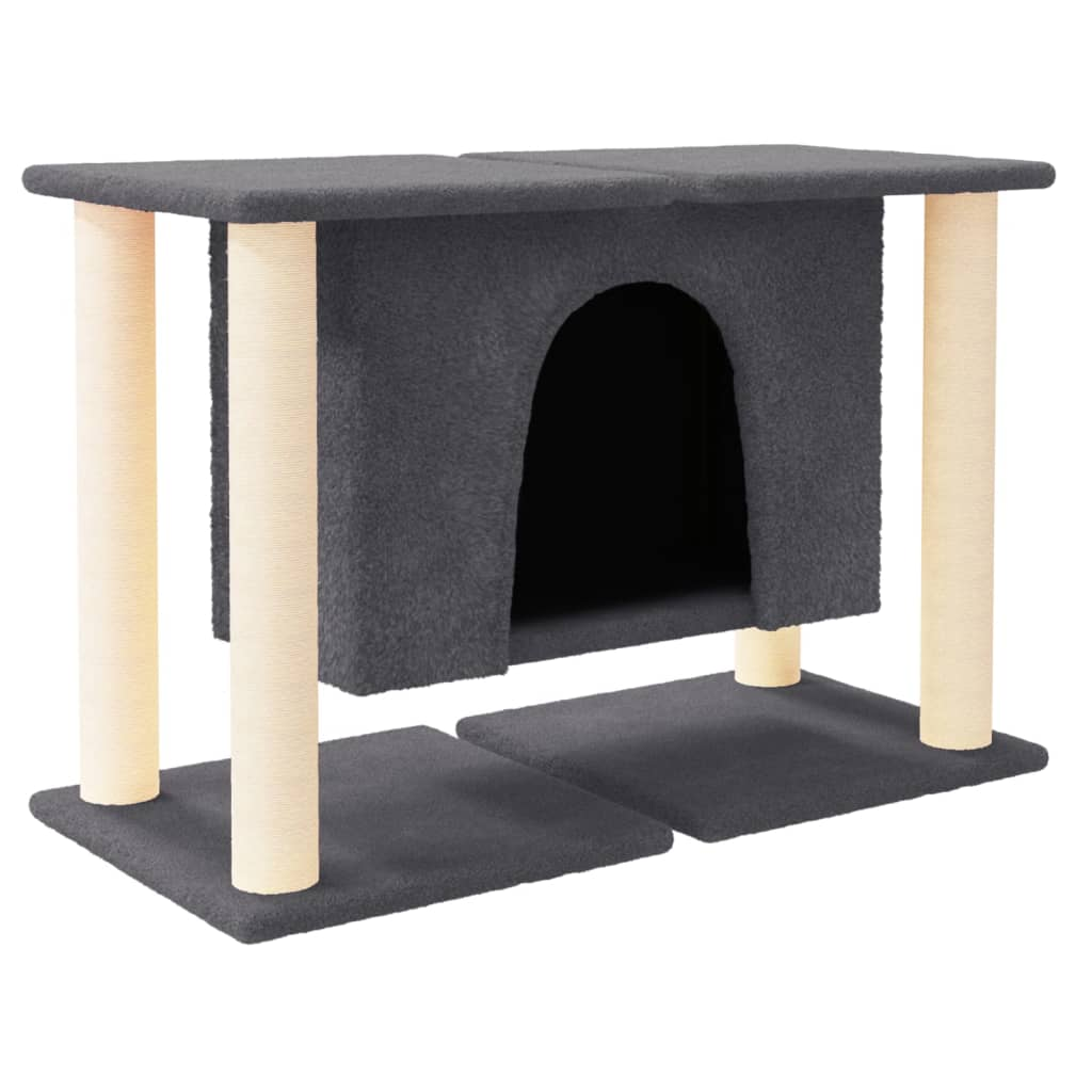 vidaXL Cat Tree with Sisal Scratching Posts Dark Grey 50 cm