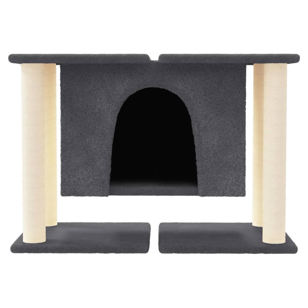 vidaXL Cat Tree with Sisal Scratching Posts Dark Grey 50 cm