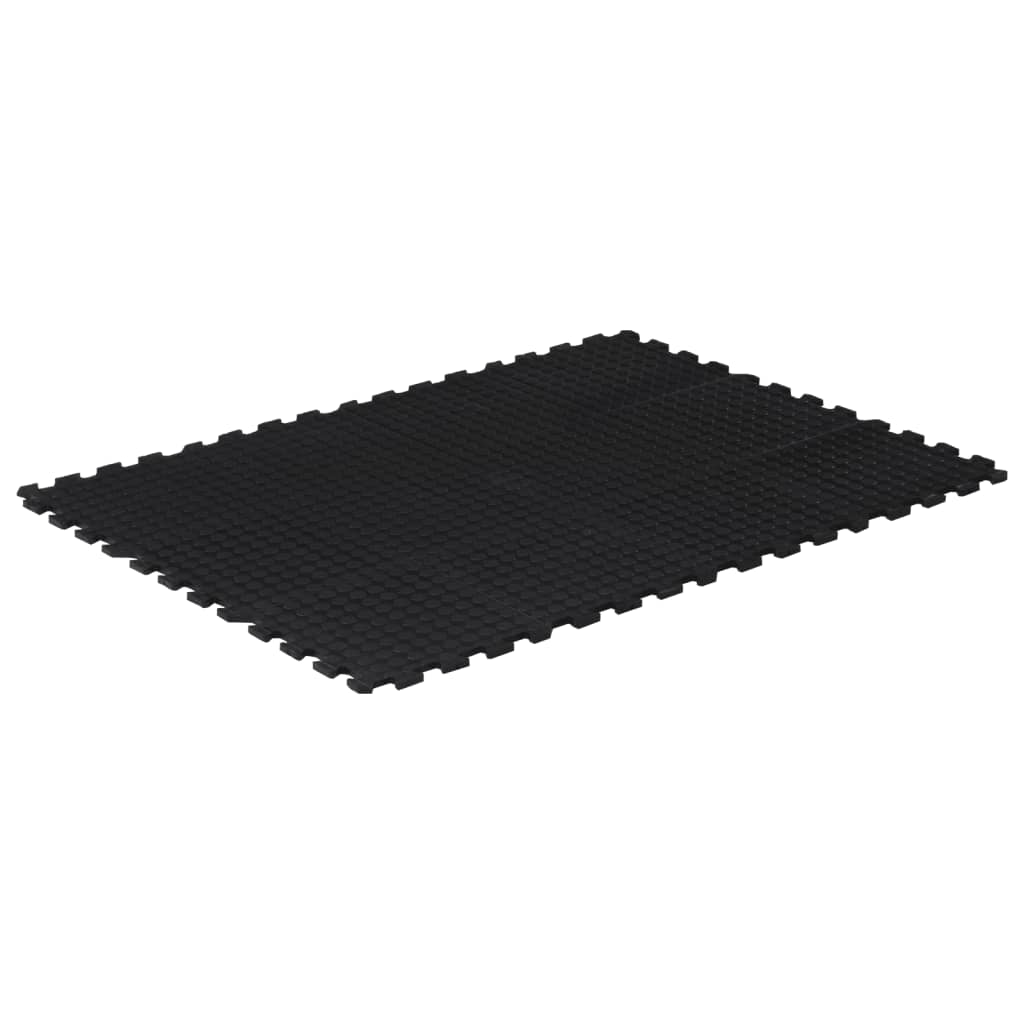 vidaxl rubber floor tile black 12 mm 90x120 cm