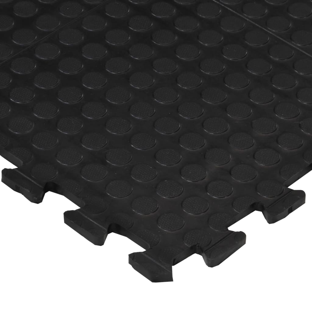 vidaxl rubber floor tile black 12 mm 90x120 cm