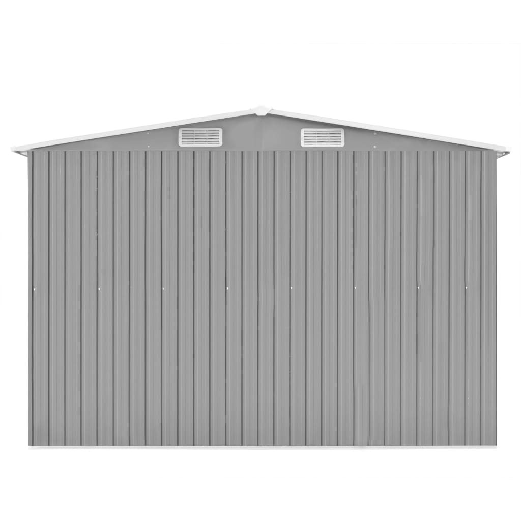 vidaXL Garden Shed 257x298x178 cm Metal Grey