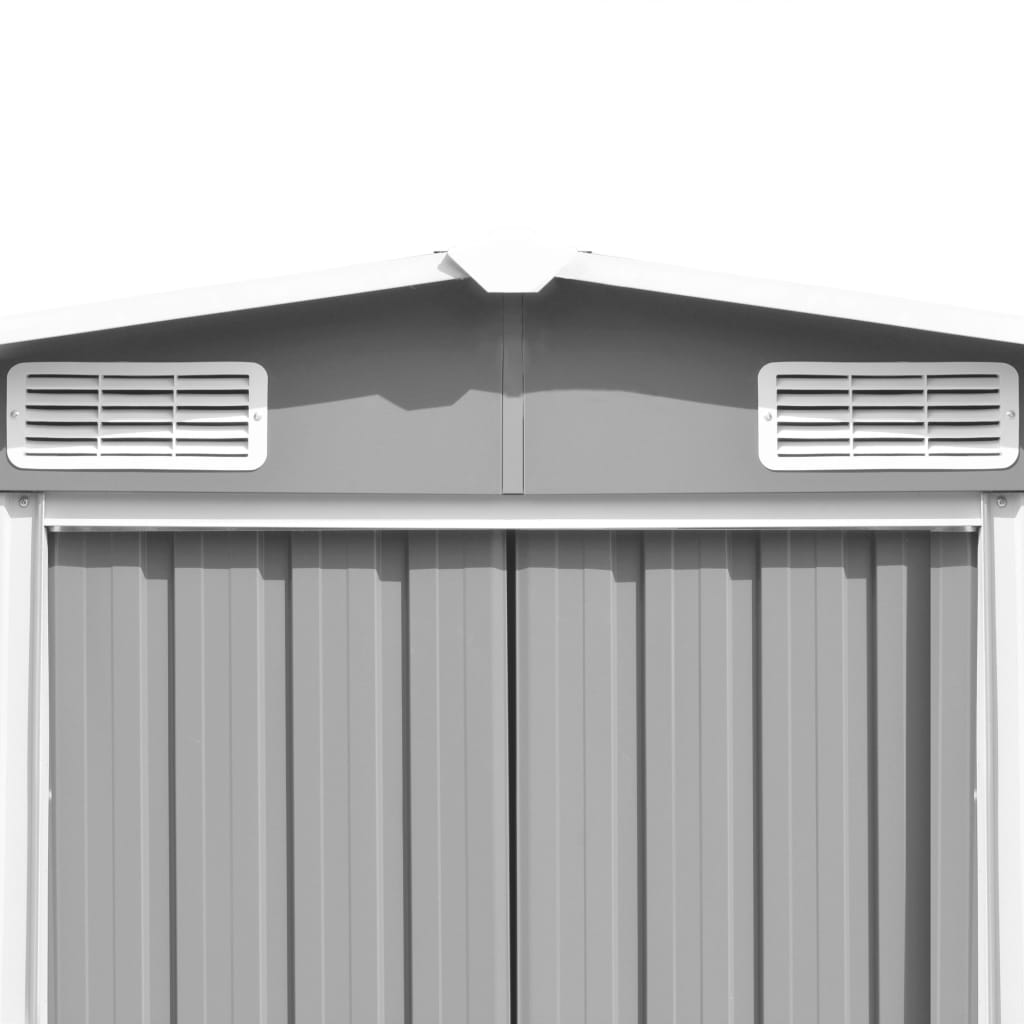 vidaXL Garden Shed 257x298x178 cm Metal Grey