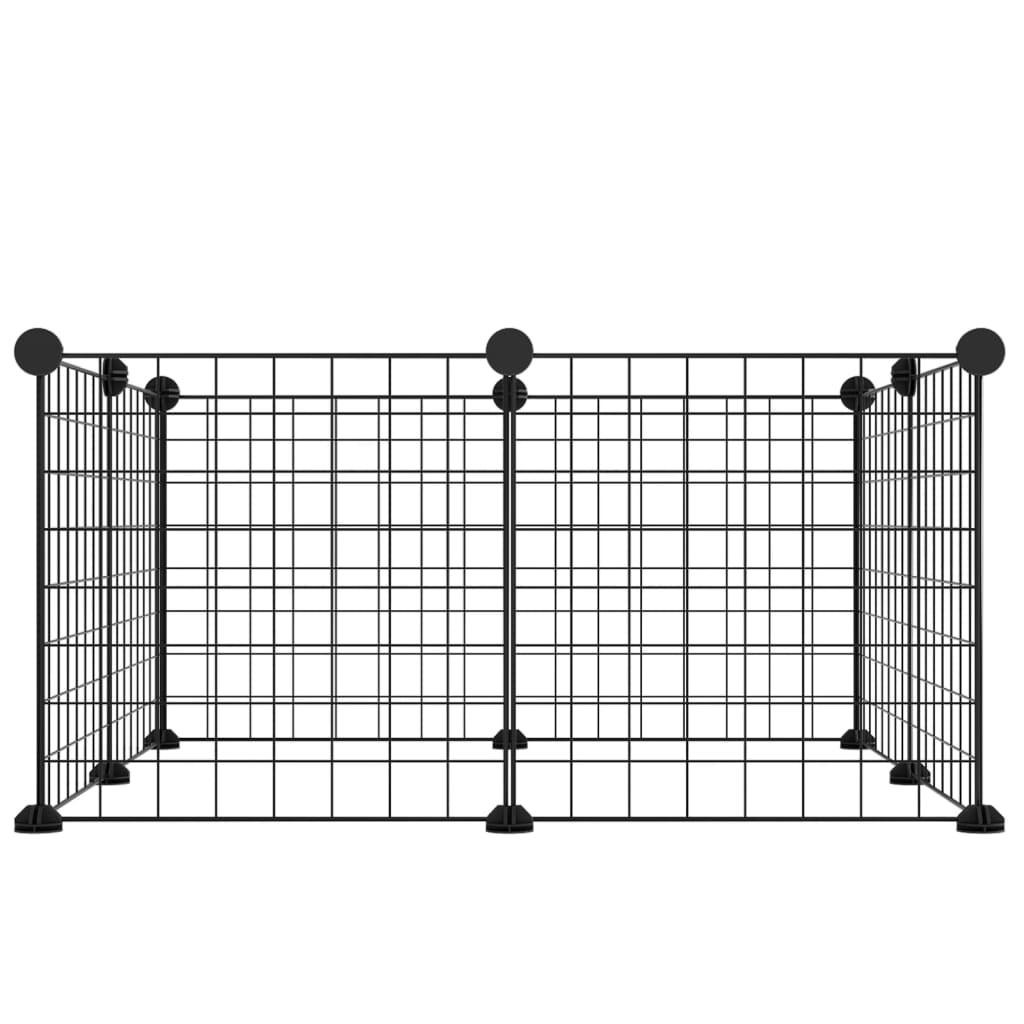 vidaXL 8-Panel Pet Cage Black 35x35 cm Steel