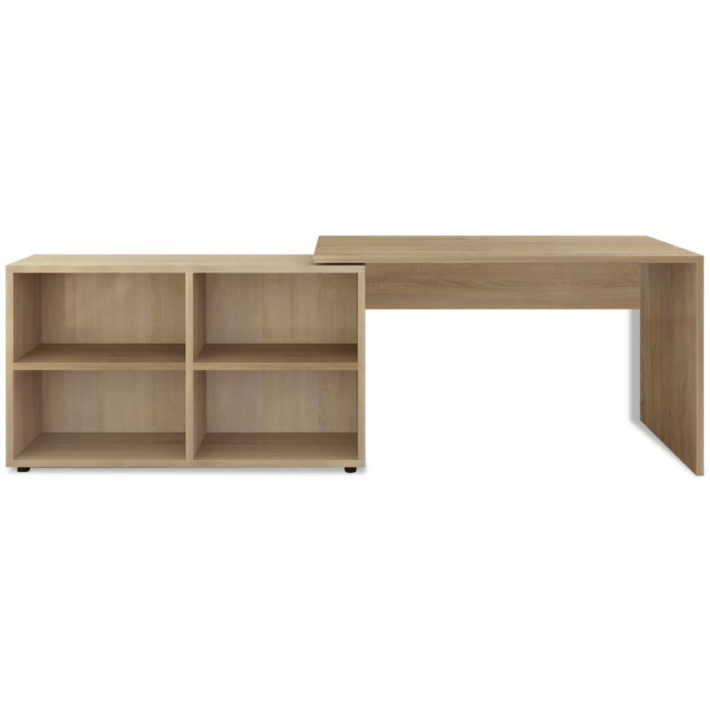 vidaXL Corner Desk 4 Shelves Oak