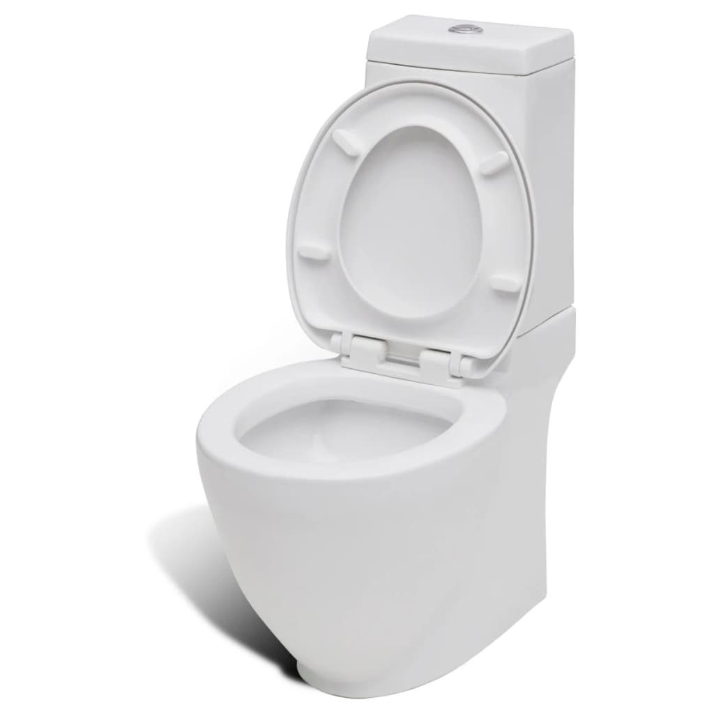 Stand Toilet & Bidet Set White Ceramic