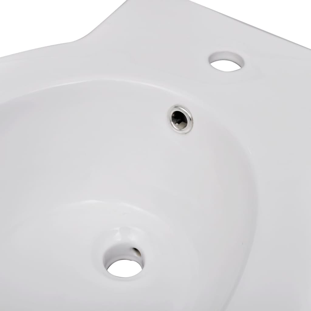 Stand Toilet & Bidet Set White Ceramic