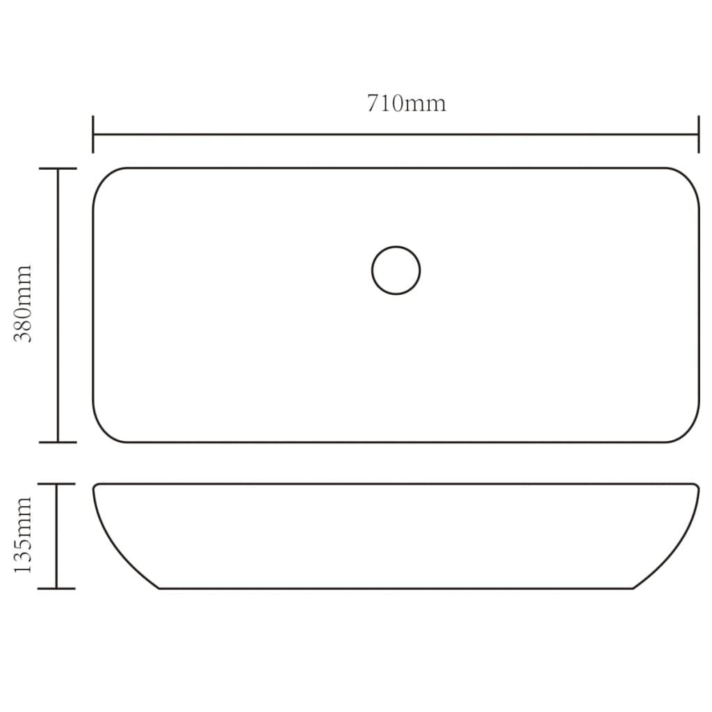 vidaXL Bathroom Basin with Mixer Tap Ceramic Rectangular White