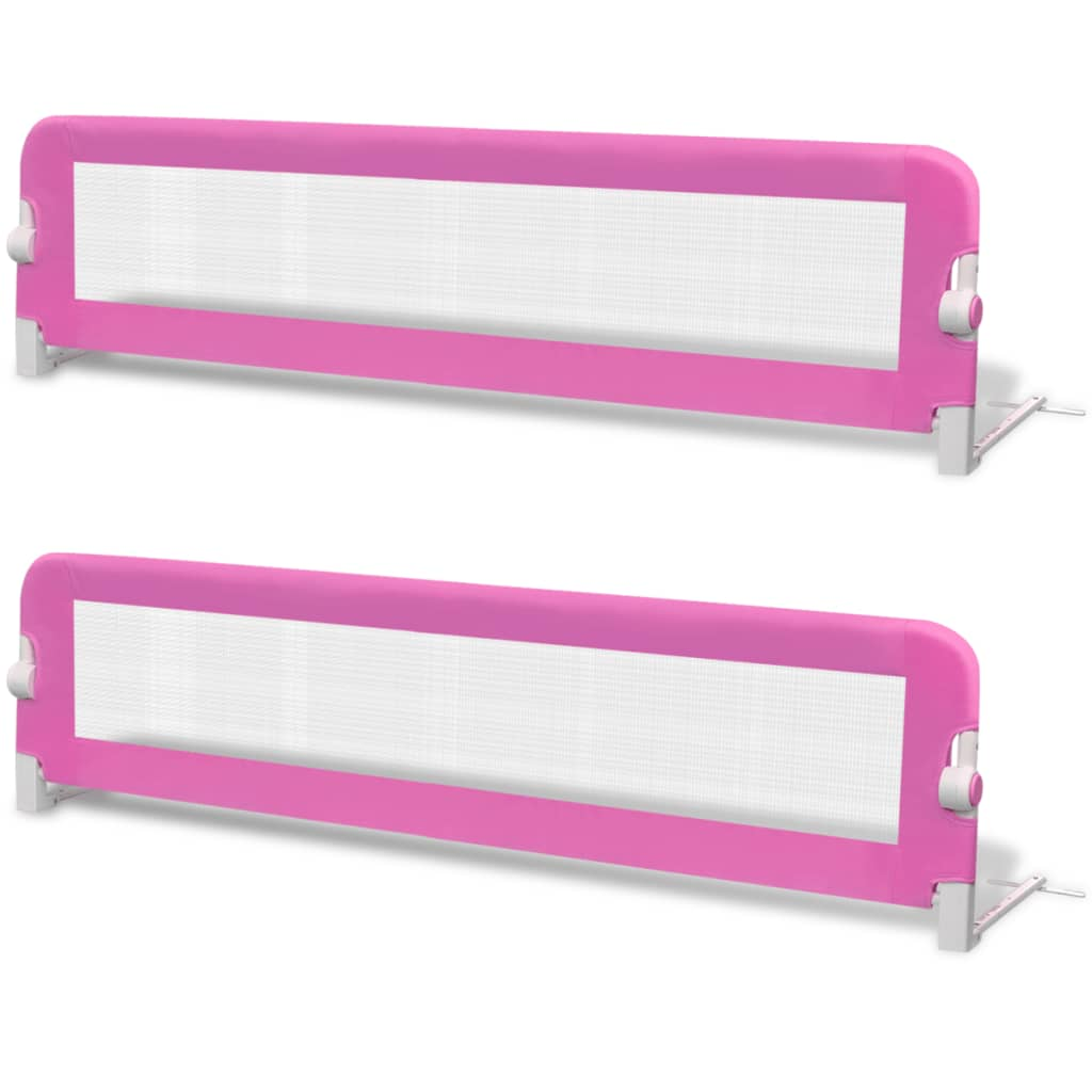 vidaXL Toddler Safety Bed Rail 2 pcs Pink 150x42 cm