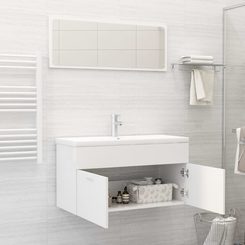 vidaXL Bathroom Furniture Set White Engineered Wood