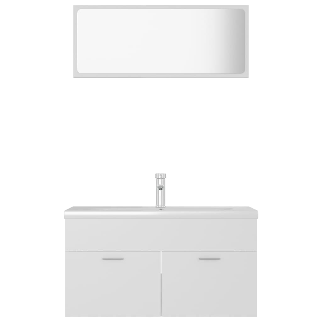 vidaXL Bathroom Furniture Set White Engineered Wood