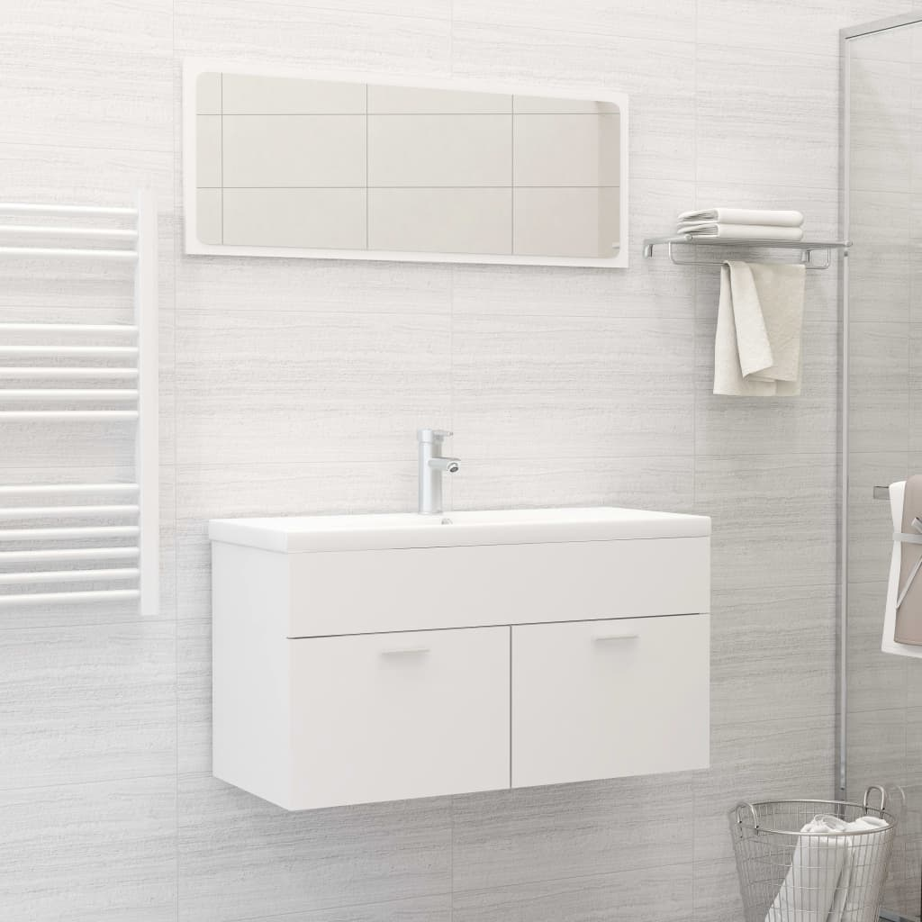 vidaXL Bathroom Furniture Set White Engineered Wood