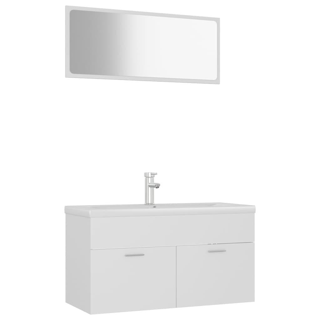 vidaXL Bathroom Furniture Set White Engineered Wood