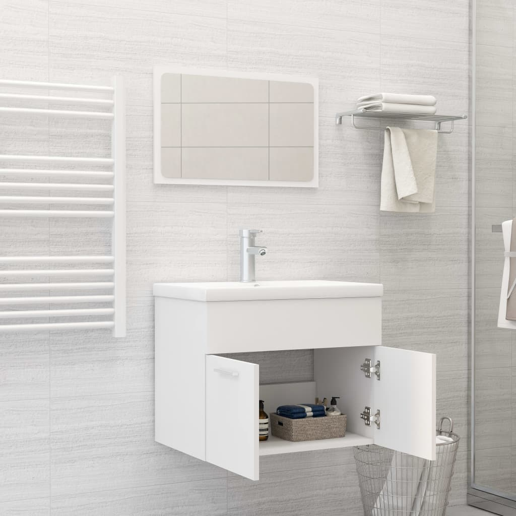 vidaXL Bathroom Furniture Set White Engineered Wood