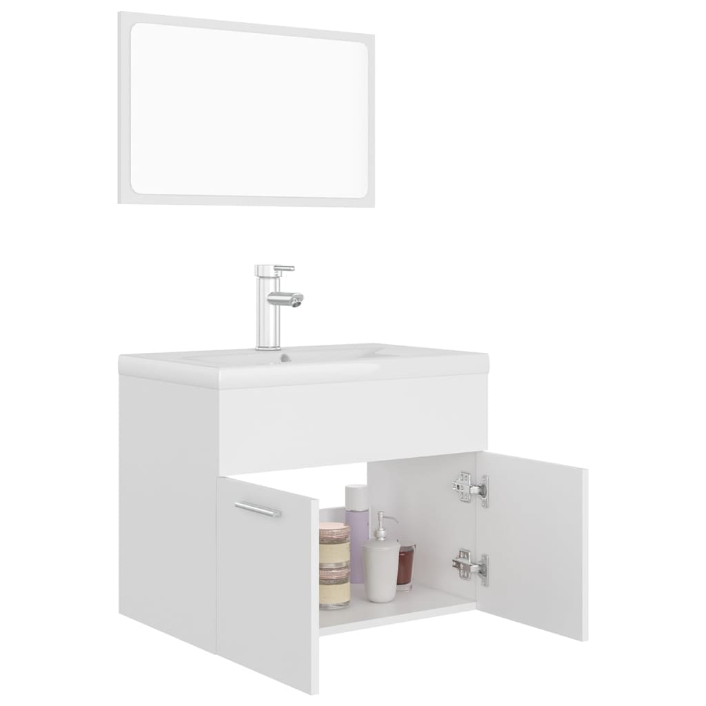 vidaXL Bathroom Furniture Set White Engineered Wood