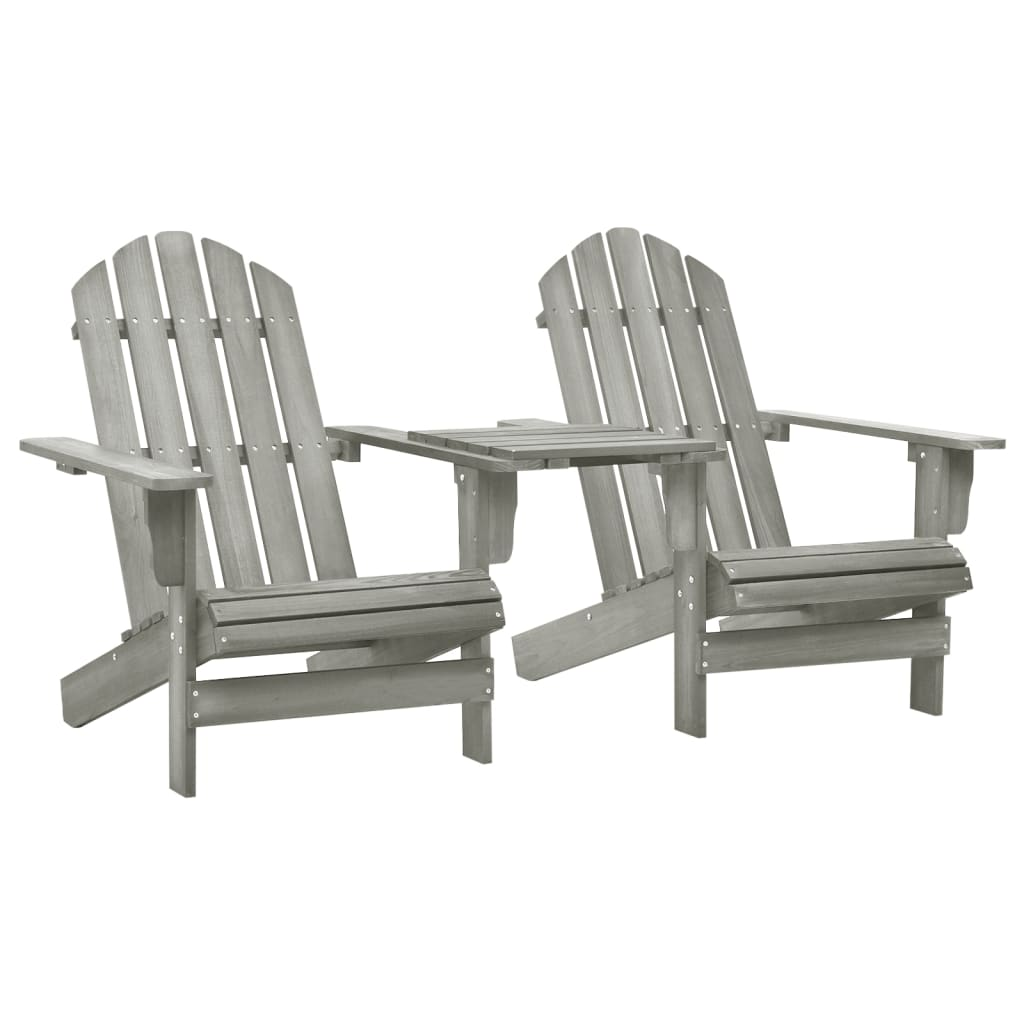 vidaXL Garden Adirondack Chair Solid Fir Wood Grey