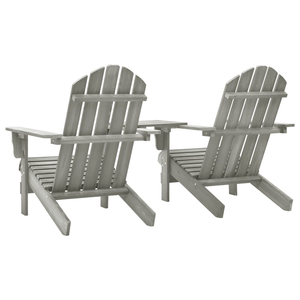 vidaXL Garden Adirondack Chair Solid Fir Wood Grey