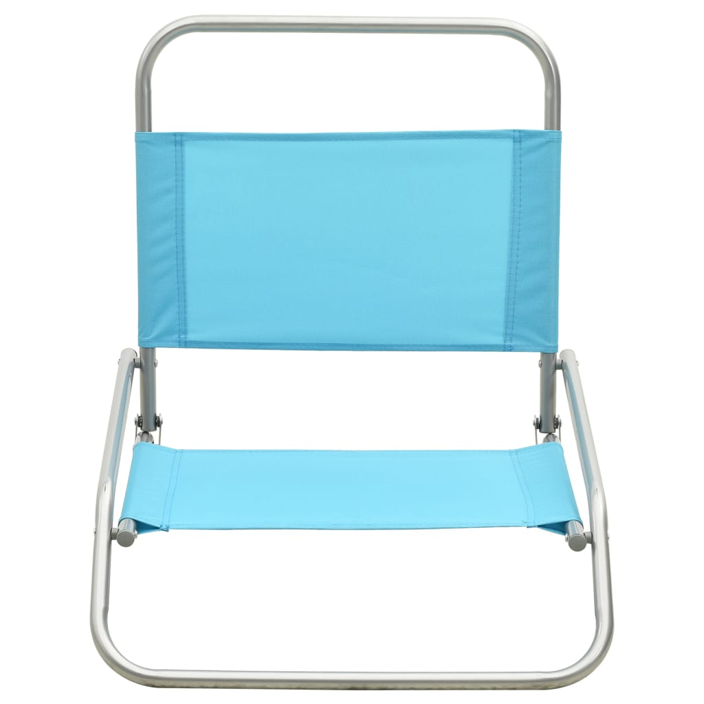 vidaXL Folding Beach Chairs 2 pcs Turquoise Fabric