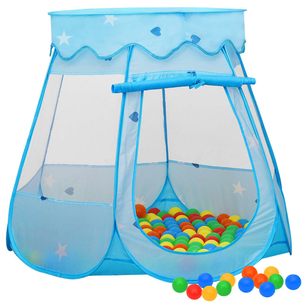 vidaXL Children Play Tent with 250 Balls Blue 102x102x82 cm